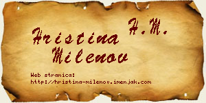 Hristina Milenov vizit kartica